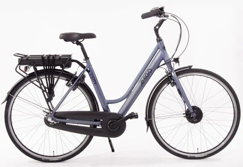 AMIGO E-City S1 460Wh 28 Inch Dames 3V V-Brakes Blauwgrijs