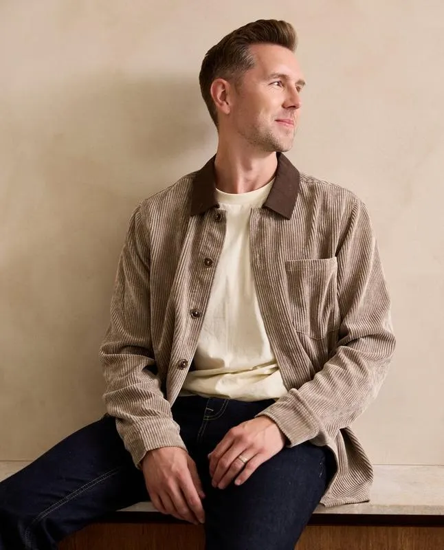 Ribfluwelen overhemd, S-XL