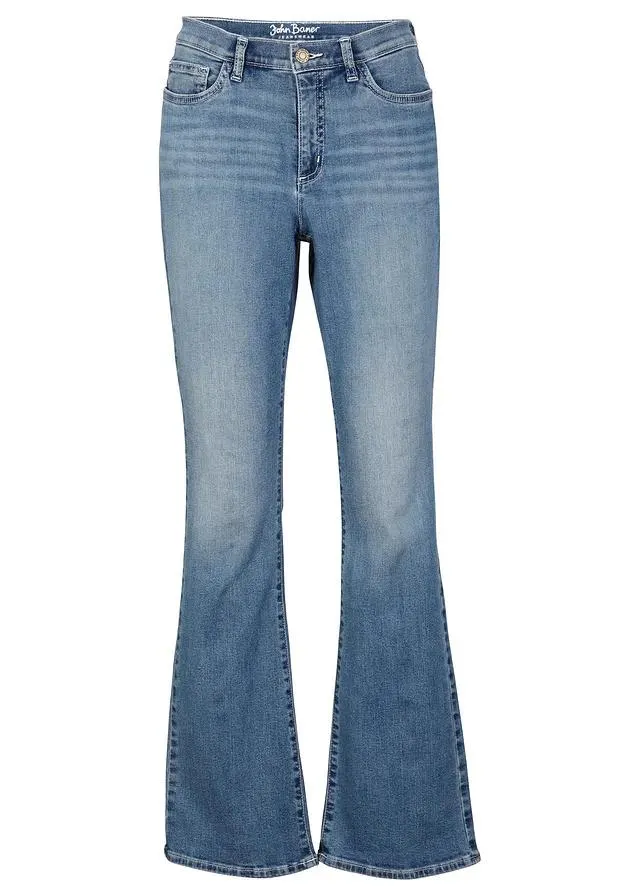 Jean bootcut, taille mi-haute