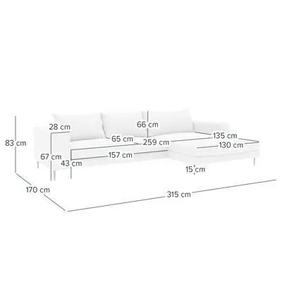 Hoekbank STREAKY BAY met chaise longue