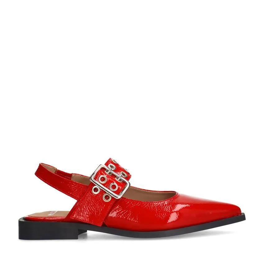 Rode lakleren slingbacks