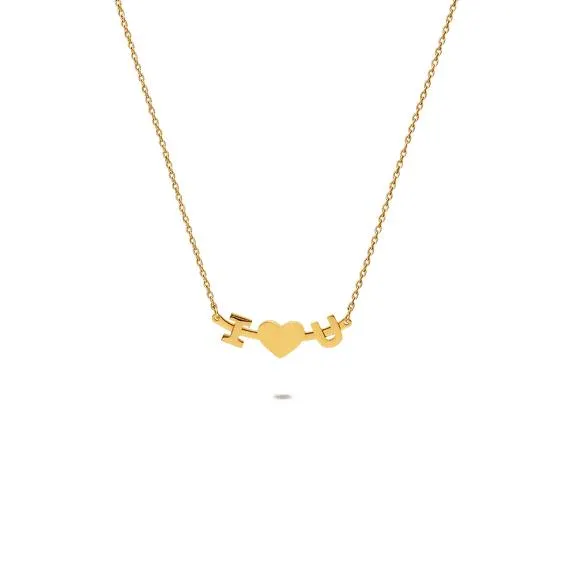 Halsketting in edelstaal, I love you