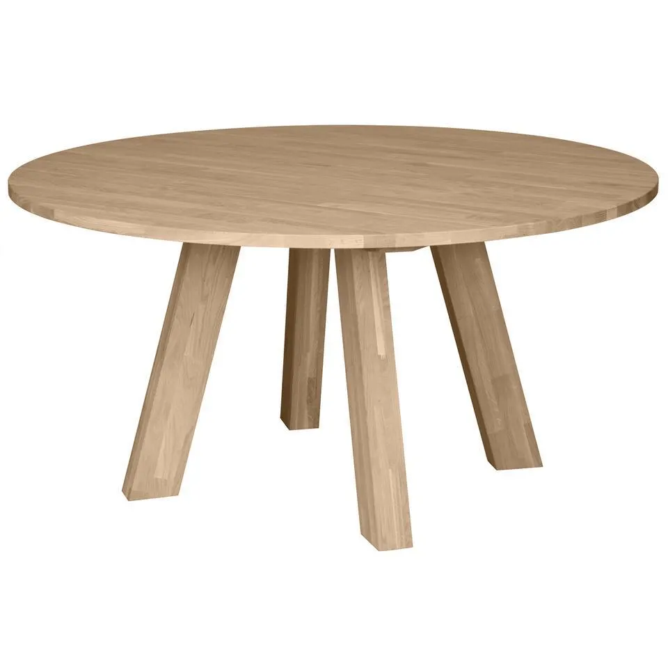 WOOOD Rhonda Eettafel - Rond - Eiken - Naturel - 75x150x150