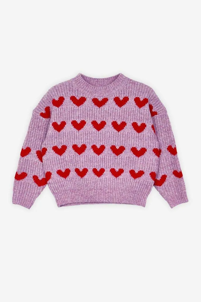 Kids trui hartjes met lange mouwen