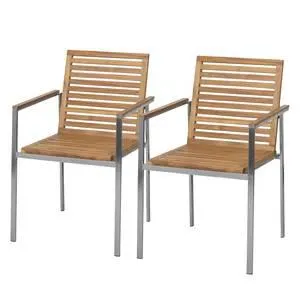 Tuinstoel TEAKLINE set van 2