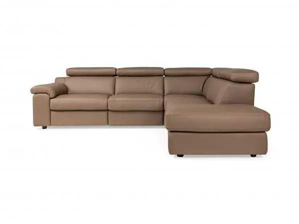 Hoekzetel MAMBO met relax - Leder bull taupe