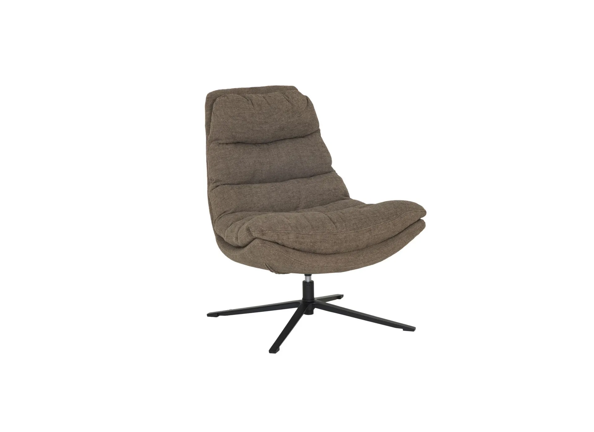 Draaifauteuil Pole Pole 82x92x100cm - stof - bruin