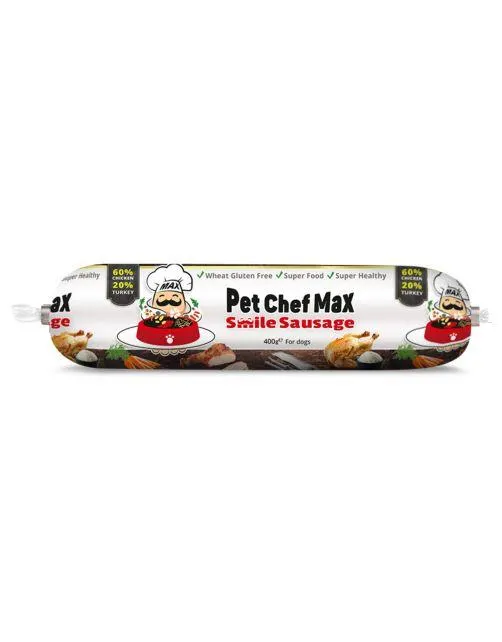 Pet Chef Max Smile Sausage - Hondenvoer - Kalkoen Kip 400 g