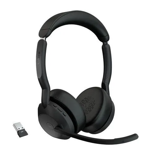 Jabra Evolve2 55 Headset Draadloos Hoofdband Kantoor/callcenter Bluetooth Charging stand Zwart