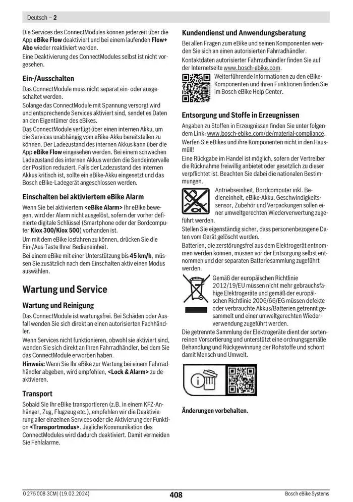 Electric Bike Manual van 12 februari tot 12 augustus 2025 - folder pagina 408