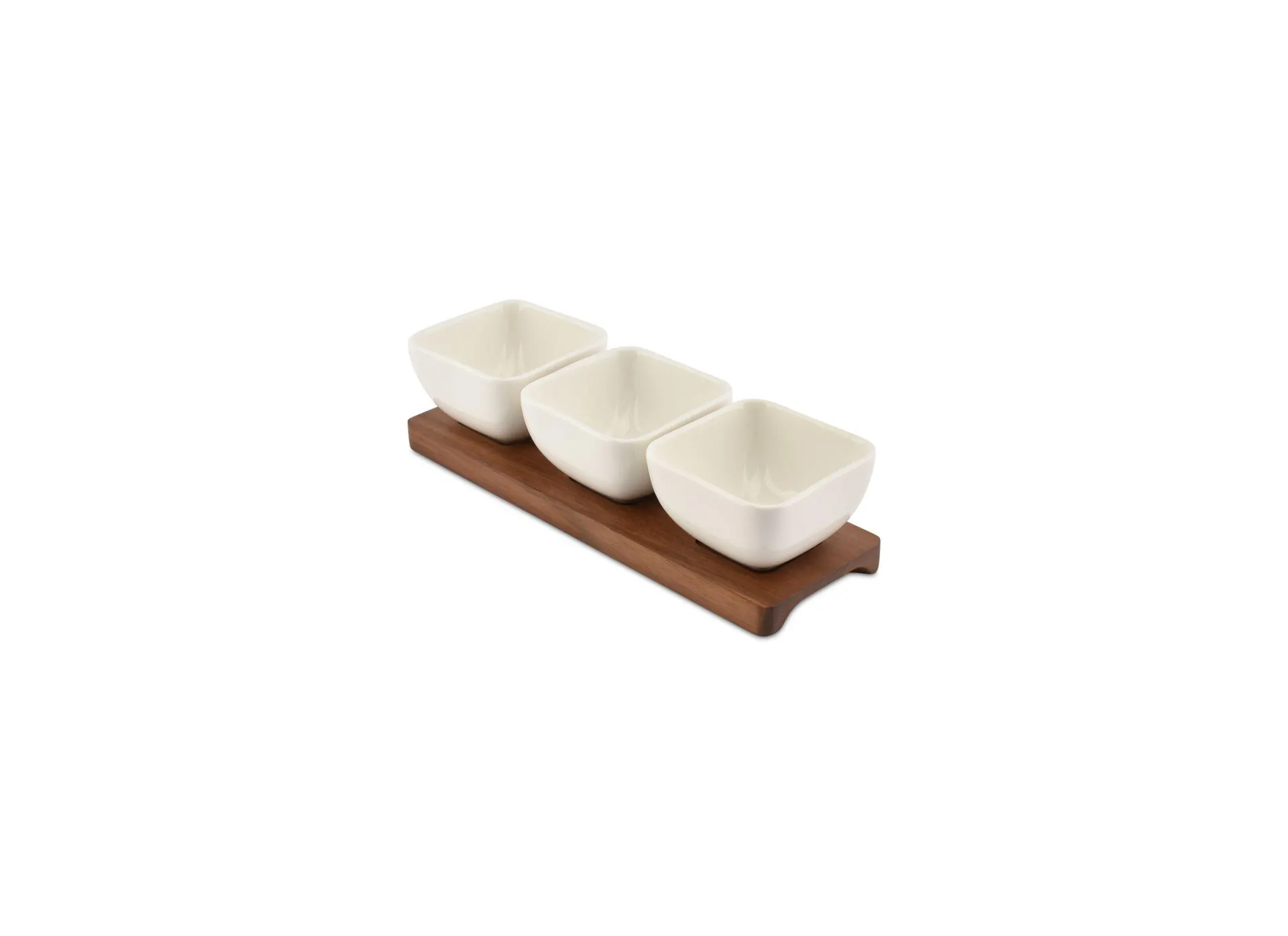 Aperoset Cucina 4-delig 25x8x6,5cm - stoneware - wit