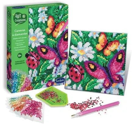 CANEVAS A DIAMANTER - PAPILLONS ET MARGUERITES