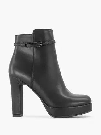 Zwarte enkellaars hoge hak