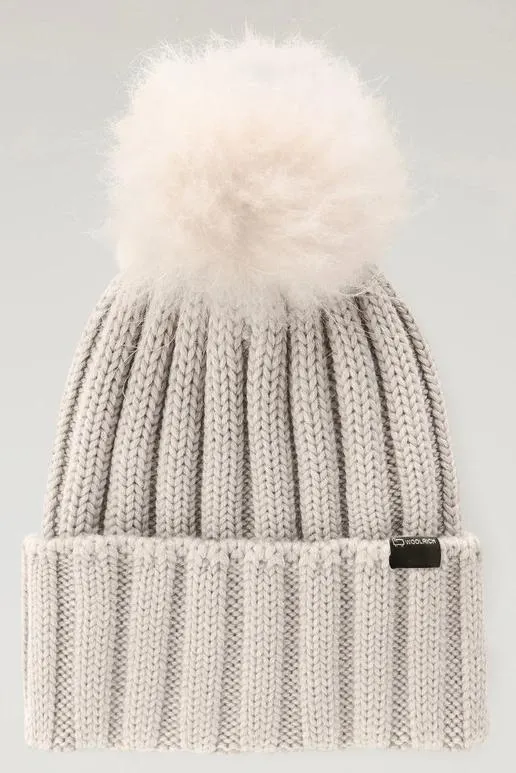 WOOLRICH BEANIE CASHMERE POM-POM