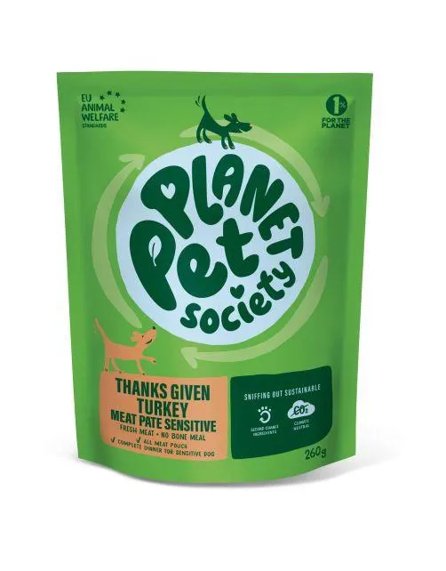 Planet Pet Society Dog Pouch Thanks Given Sensitive - Hondenvoer - Kalkoen 260 g