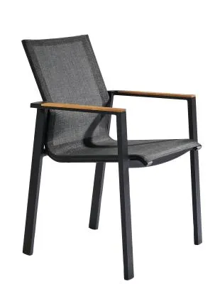 Armstoel Norris zwart/teak