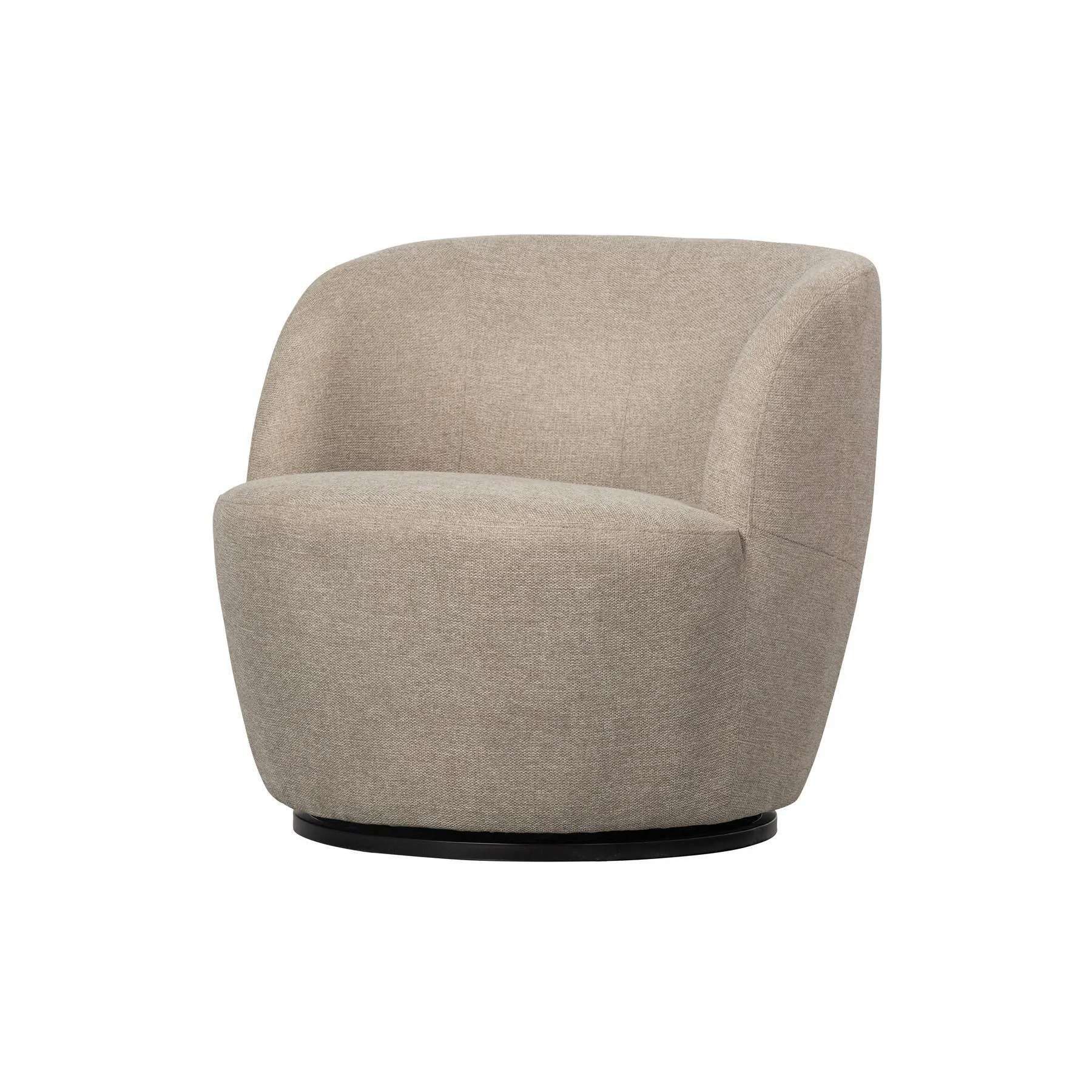 WOOOD Serra Draaifauteuil - Polyester - Zand - 75x70x69