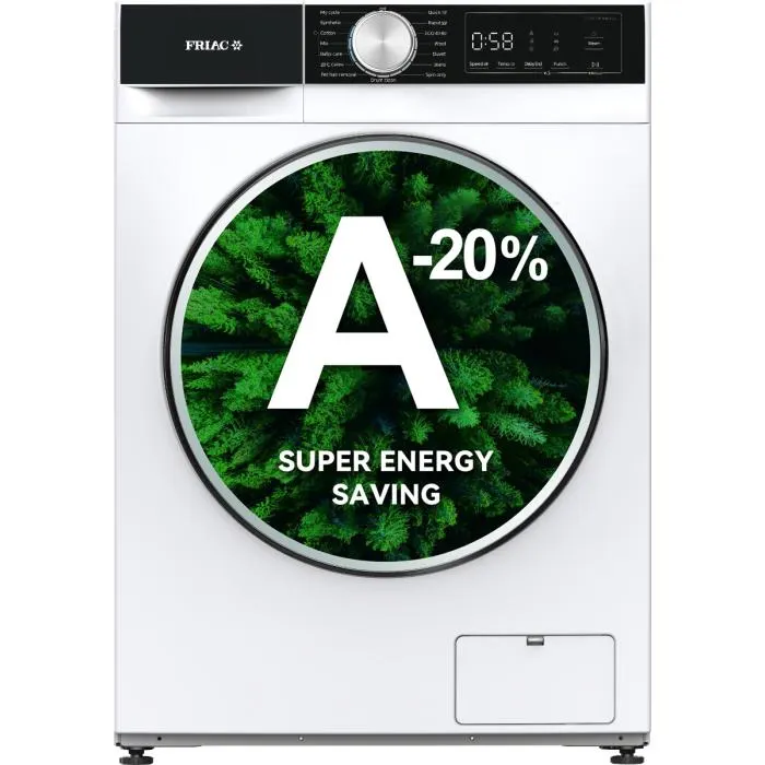 Friac wasmachine WA1220A -12 kg - 1400 T/min - Energieklasse A-20%