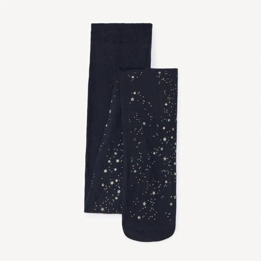 Collants fins imprimé étoiles pailletées pour fille