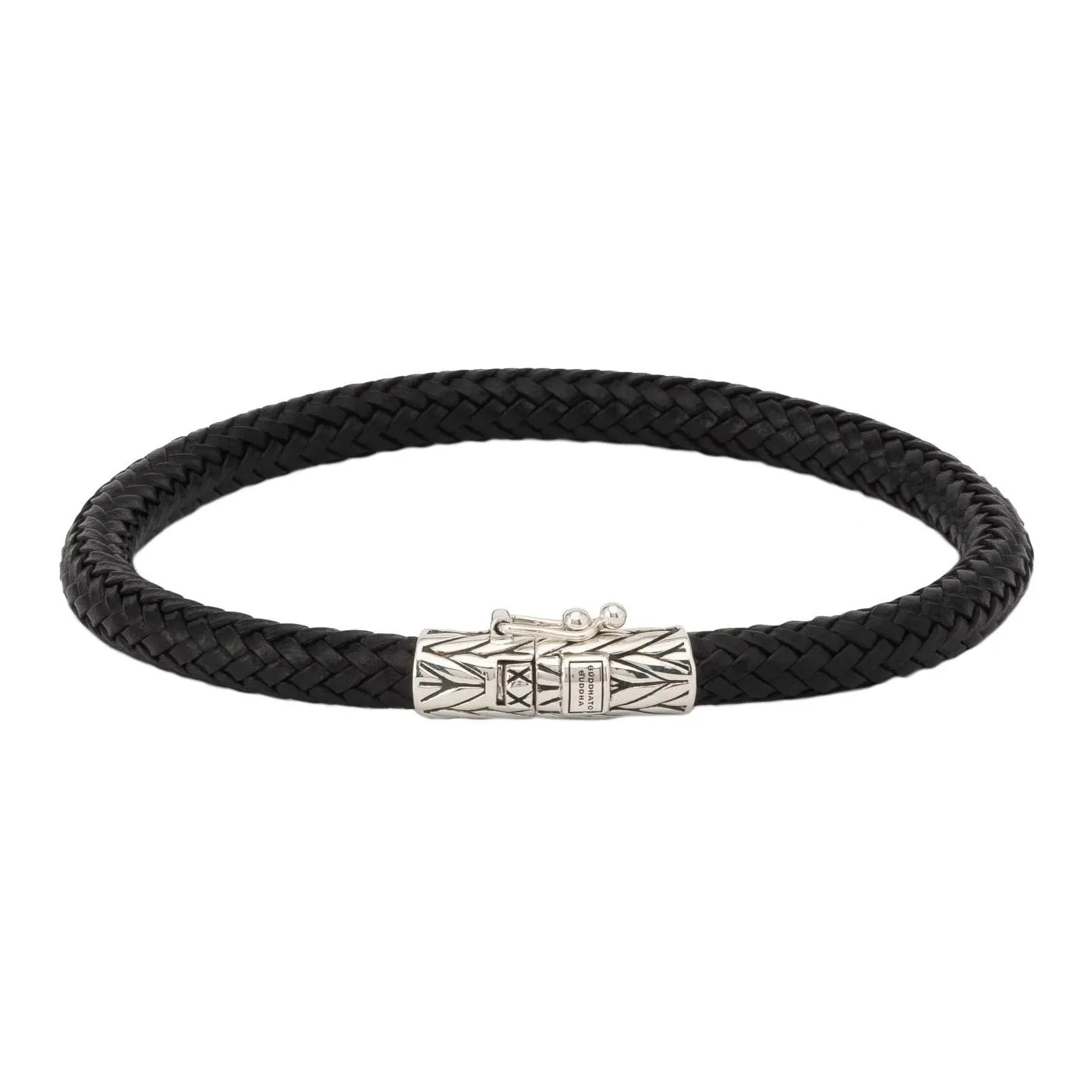 Ellen Zwarte Leren Armband BTB149BL