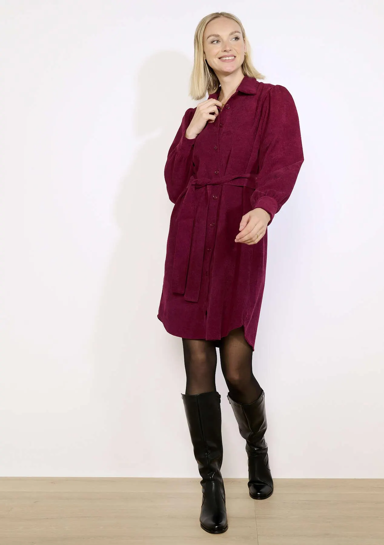 Corduroy shirt dress