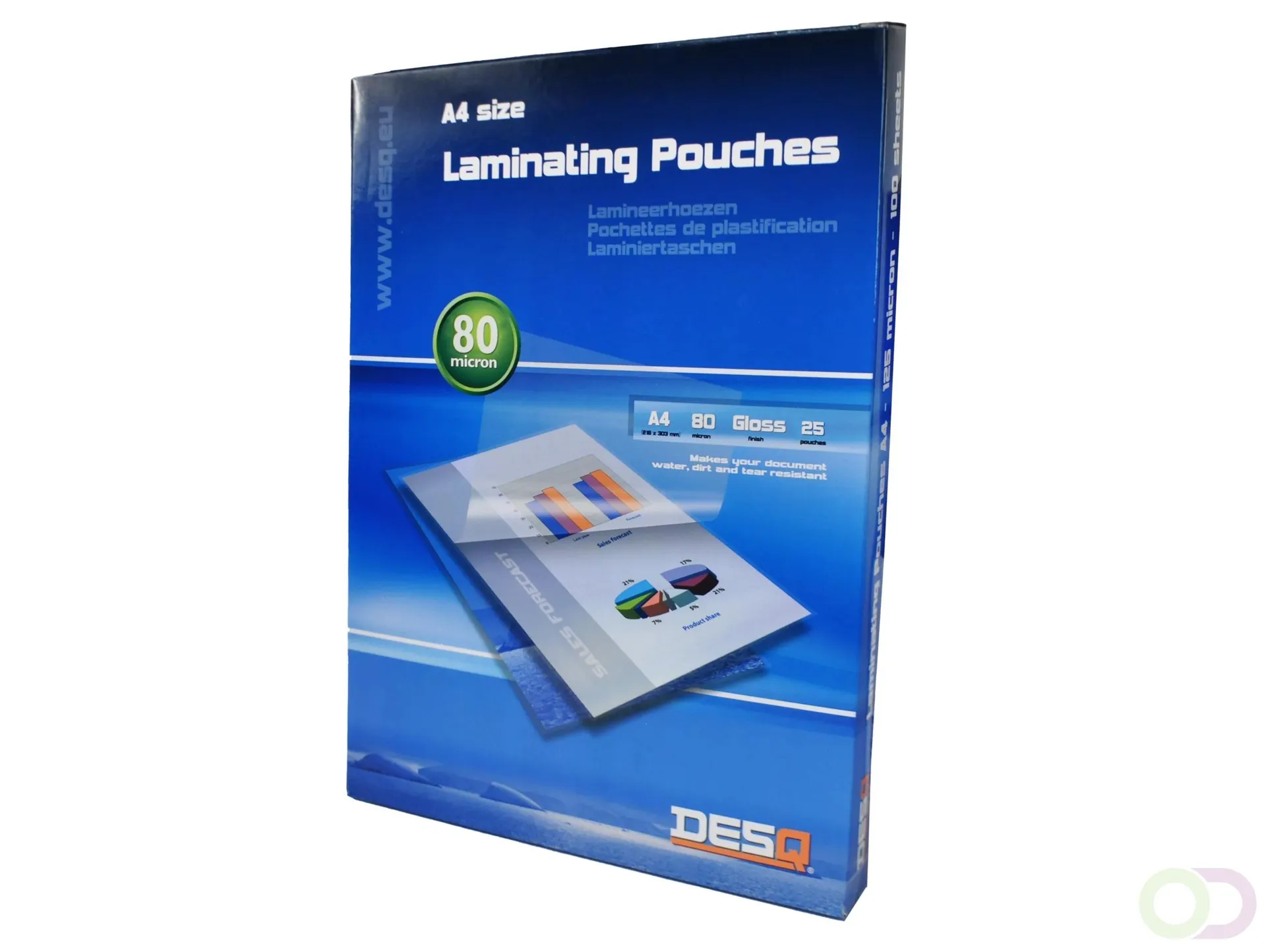 DESQ® Lamineerhoes | A4 | 80 micron | Glanzend | 25 stuks | 303 x 216 mm | Premium
