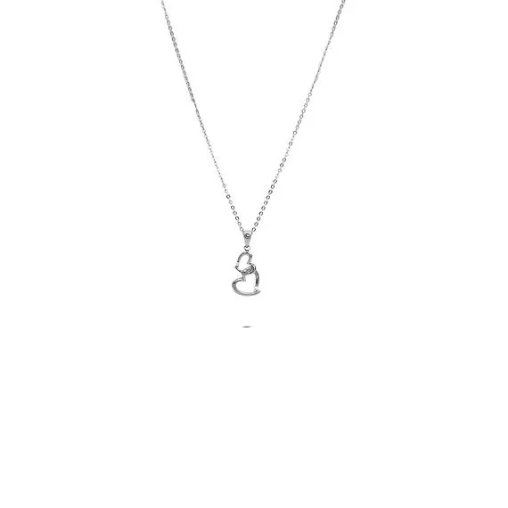 Halsketting in edelstaal, hartjes