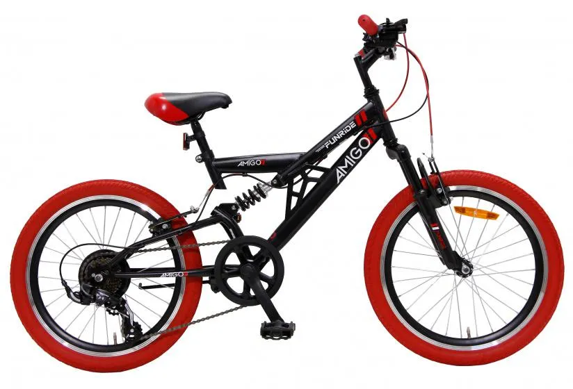 AMIGO Fun Ride-S18 20 Inch 33 cm Junior 7V V-Brakes Zwart/Rood