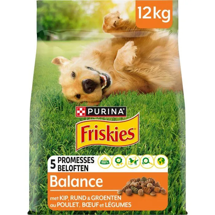 Friskies hondenvoer Adult Balance Brokjes Met Kip en Groenten 12kg