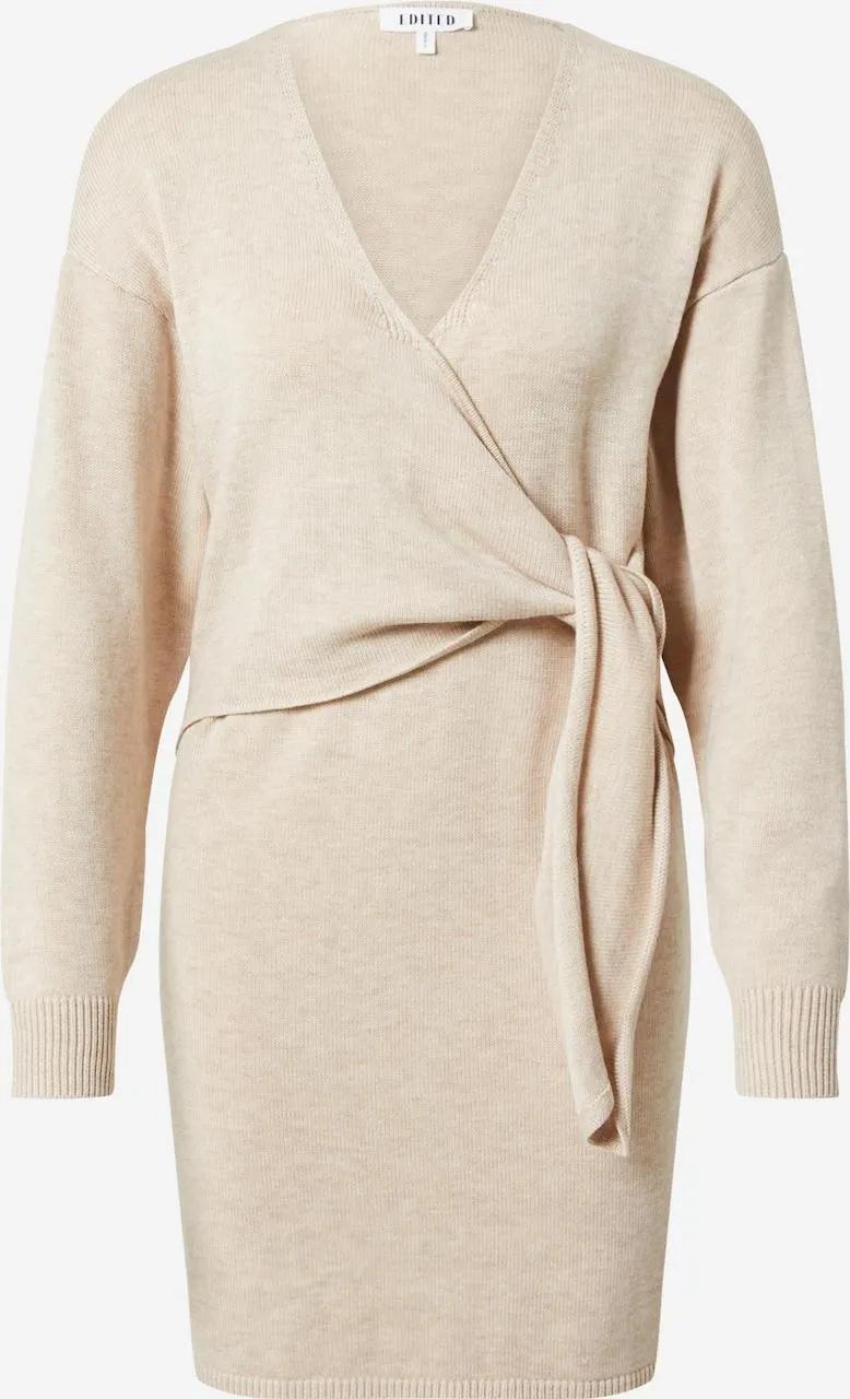 EDITED Jurk 'Loran' in Beige Gemêleerd