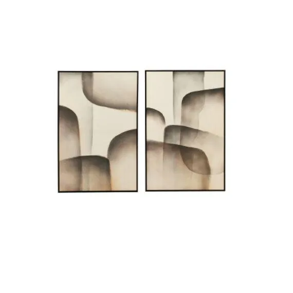 Wanddecoratie Abs Doek/Plastic Mix 80X120X4Cm 2Ass.