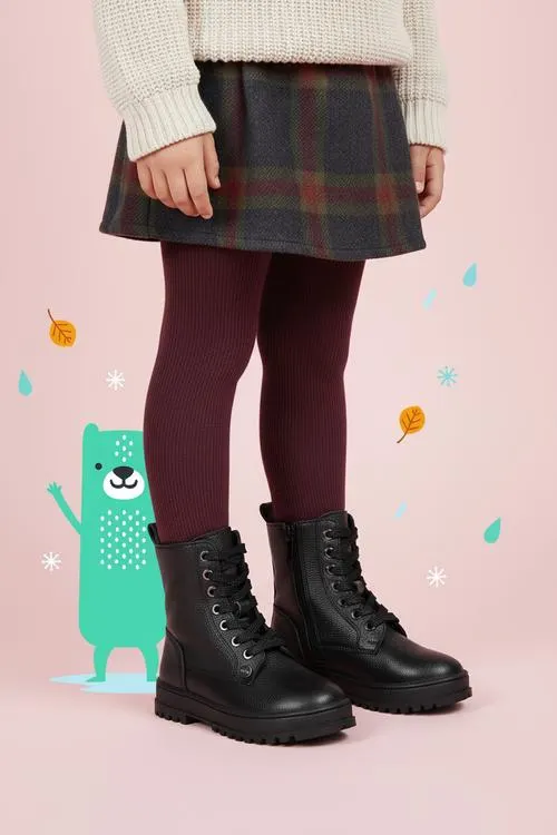 IK-KE Veterboots Zwart Meisjes