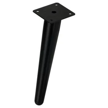 Duraline tafelpoot conisch zwart 6x6x20 cm