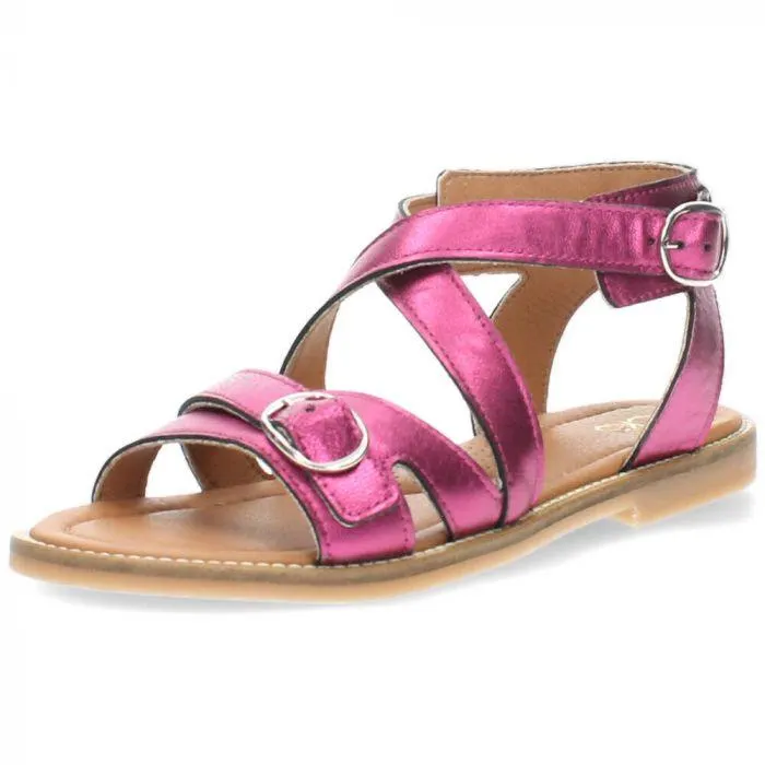 Metallic roze sandalen