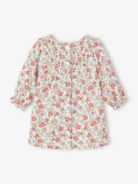 Robe avec smocks bébé - écru