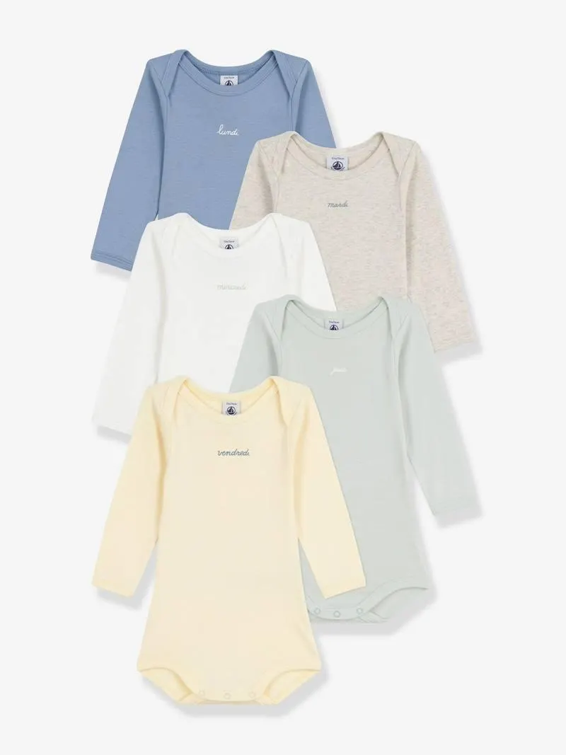 Lot de 5 bodies semainier manches longues - multicolore