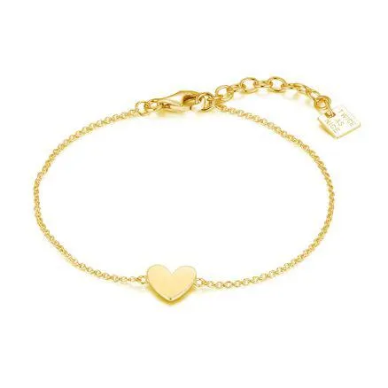 Armband in 18kt verguld zilver, hart