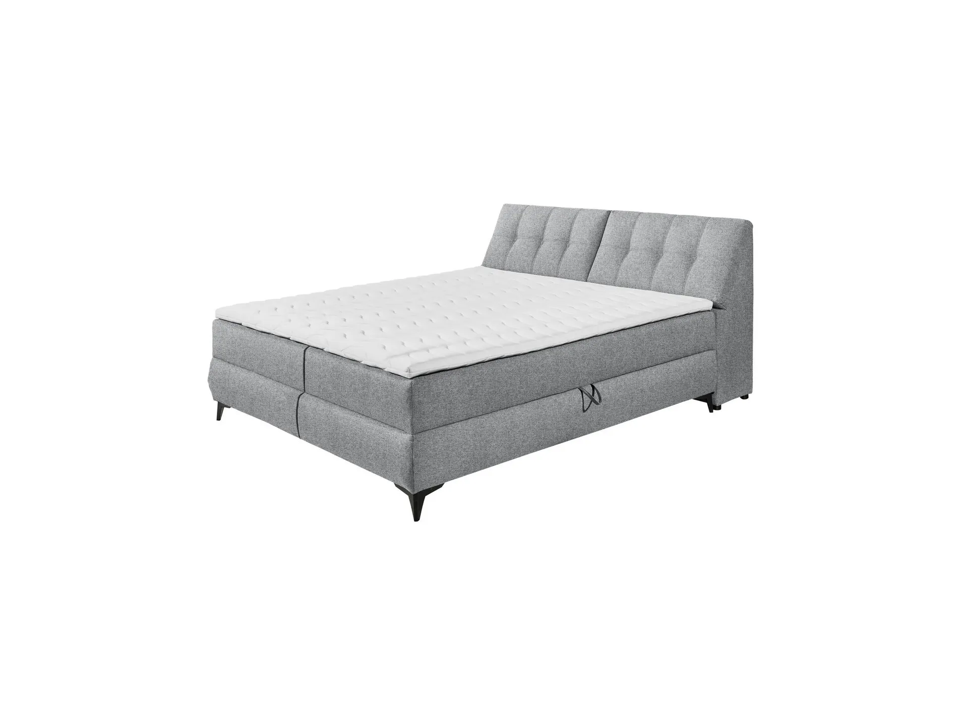 Bedbox Atlantis 160x200cm - stof - grijs met opbergruimte