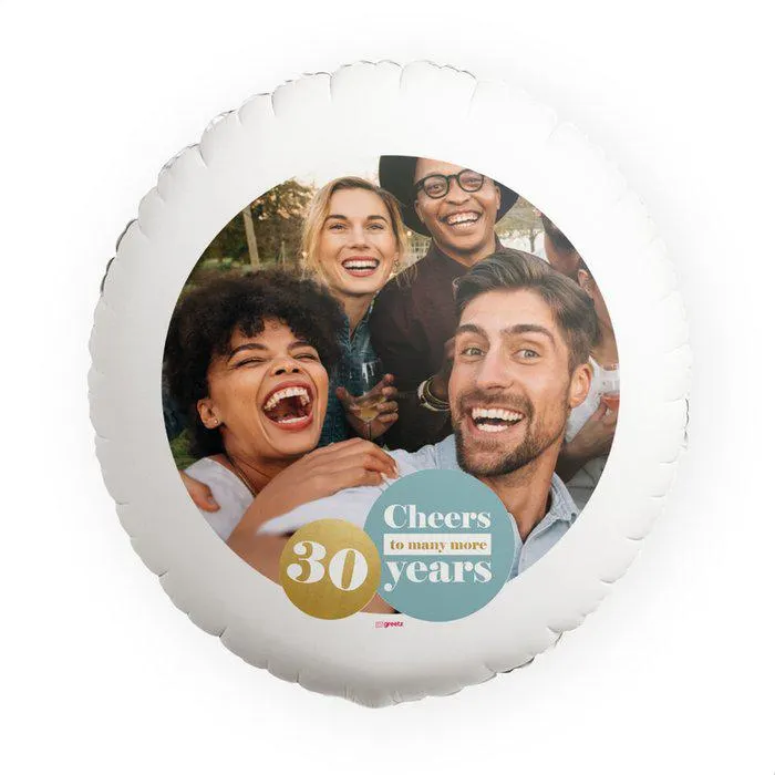 Ballon | Cheers to many new years | met eigen foto en jaartal