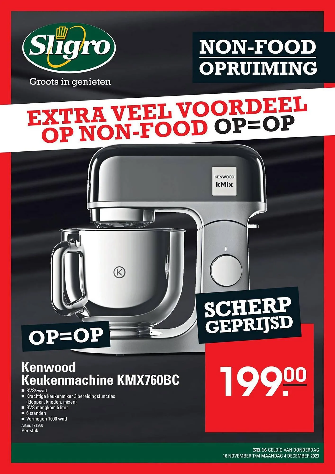 Sligro Non-Food Opruiming folder van 16 november tot 4 december 2023 - folder pagina 1