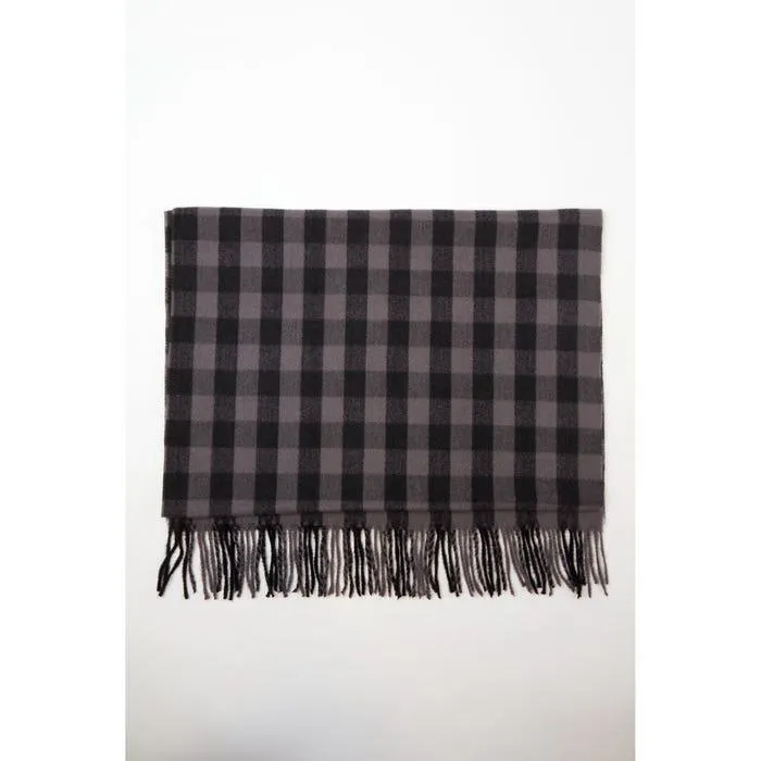 Sjaal blokruiten franjes