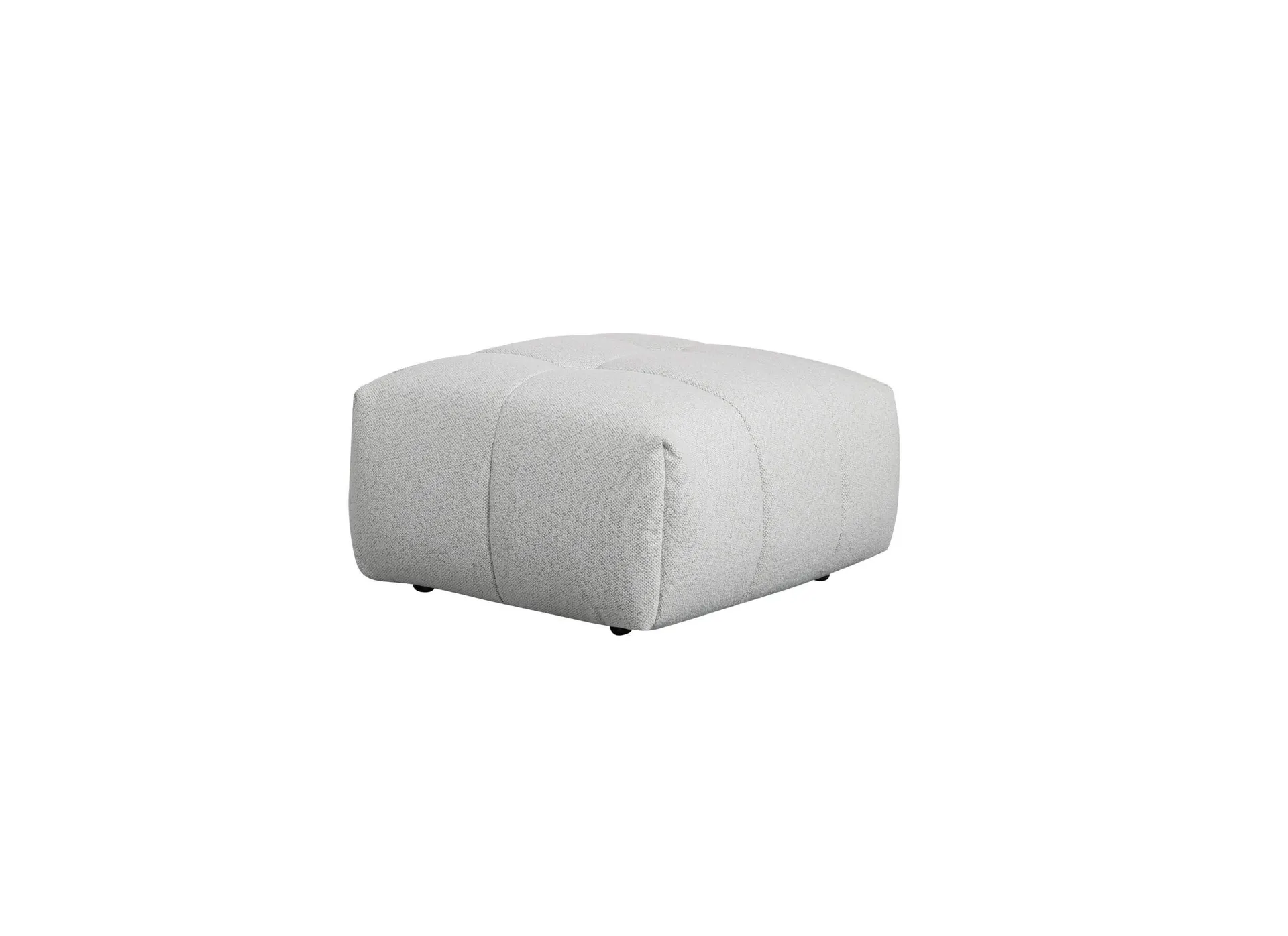 Poef Bowie 93x69x43cm - stof - grijs & wit