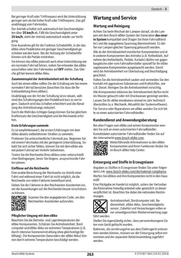 Electric Bike Manual van 12 februari tot 12 augustus 2025 - folder pagina 263