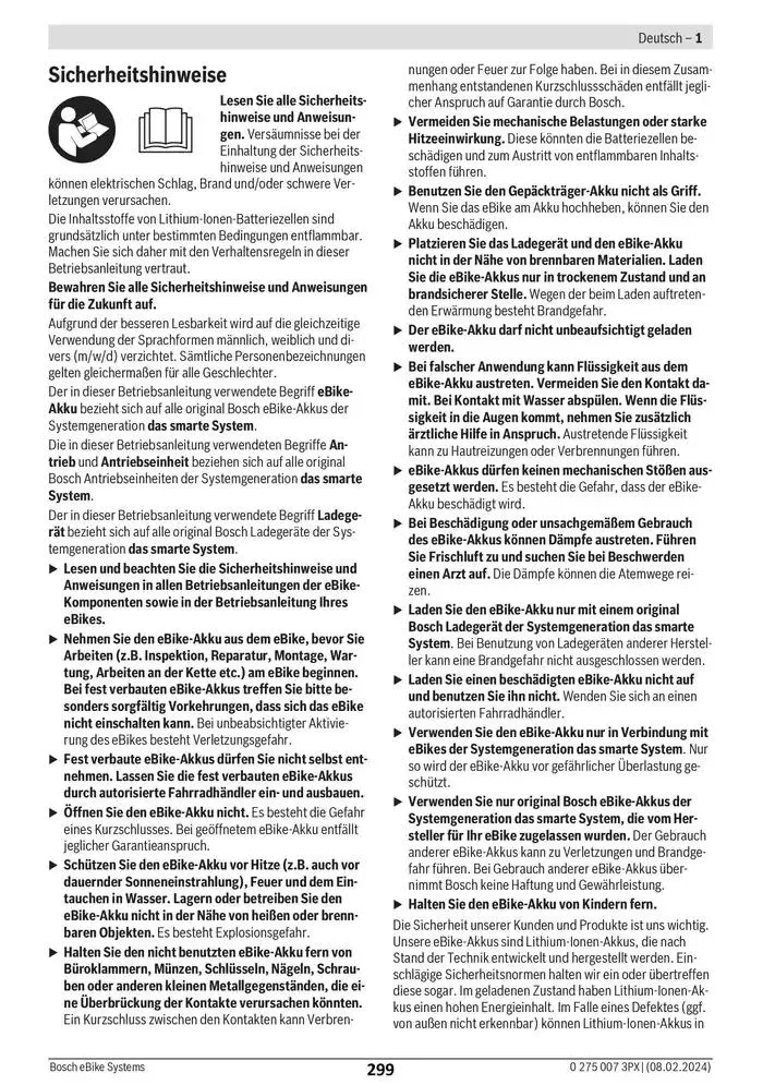 Electric Bike Manual van 12 februari tot 12 augustus 2025 - folder pagina 299