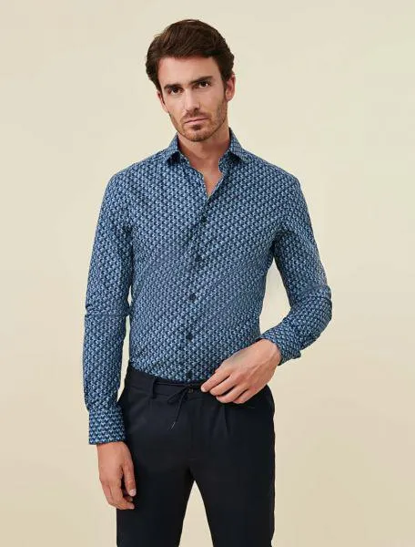 Cesario Overhemd Donkerblauw
