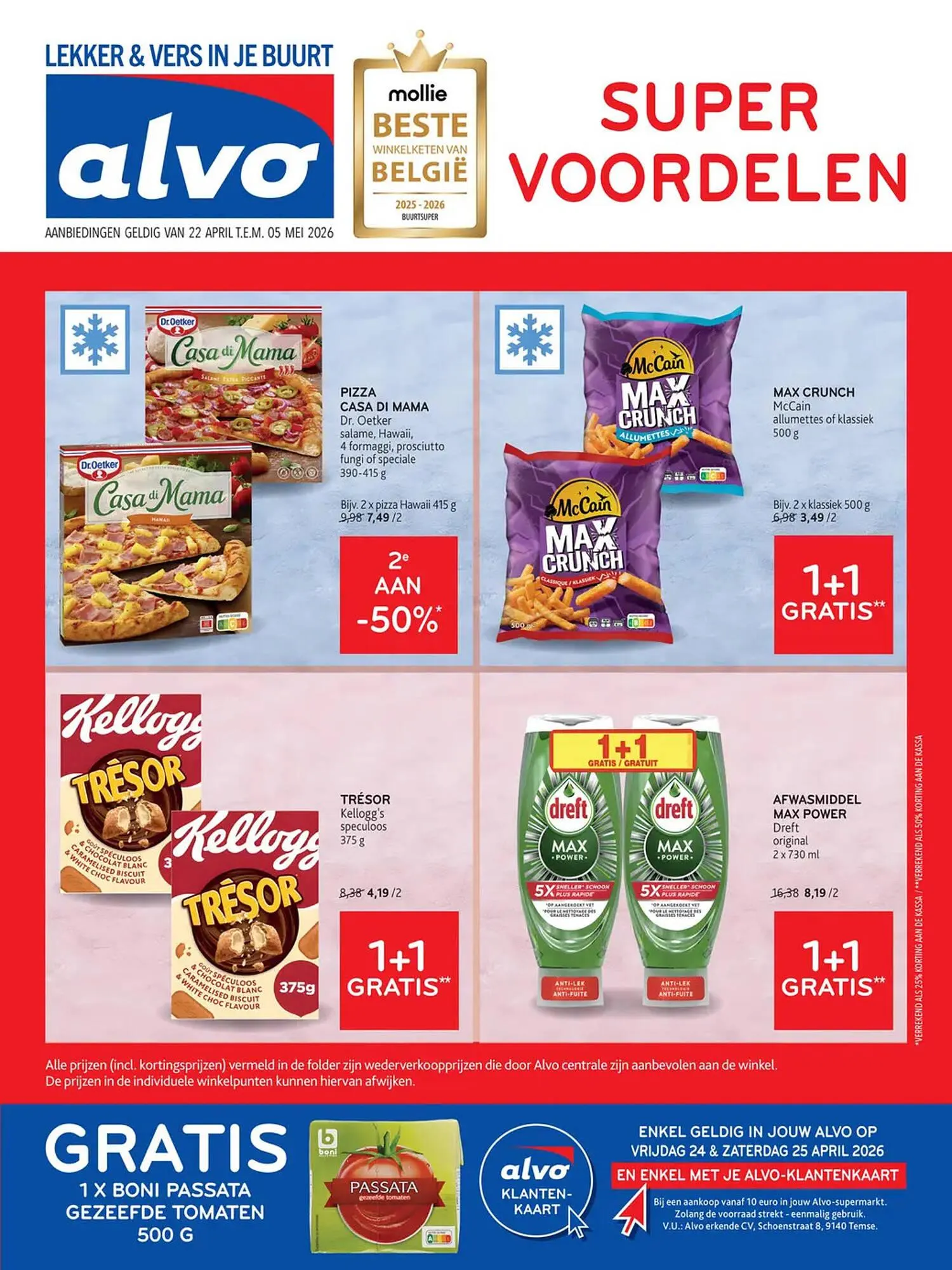 Alvo folder van 22 april tot 5 mei 2026 - folder pagina 1