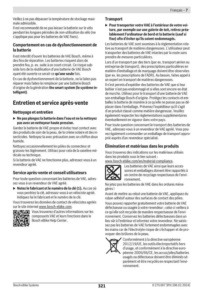 Electric Bike Manual van 12 februari tot 12 augustus 2025 - folder pagina 321
