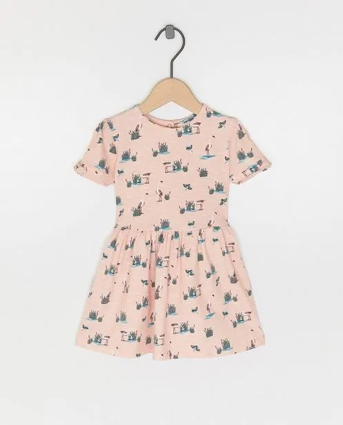 Roze jurk met print