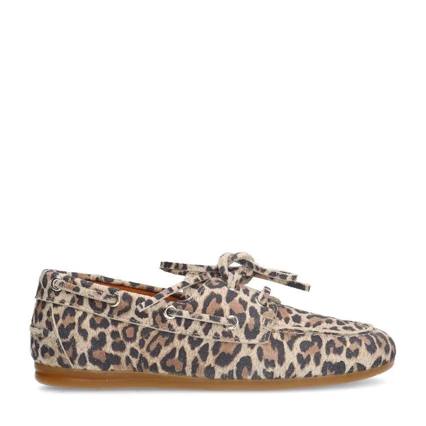 Suède leopard bootschoenen