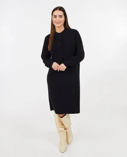 Gebreide zwarte jurk